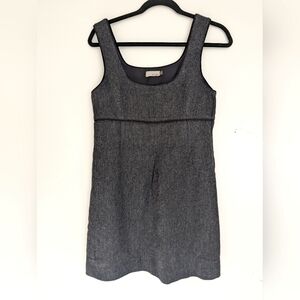 Anthropologie Wilfred Grey Black Herringbone Wool Jumper Dress